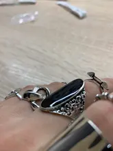 Tocona 6 unids/set Bohemia Color de plata antiguo Cross Arrow de diamantes de imitación negro anillos de encanto establece para las mujeres joyería de fiesta de кольца 3450