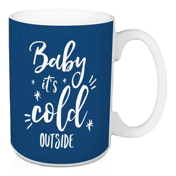 

Baby It's Cold Outside Coffee Mug Personalized Christmas Snow Coffee Mug 11 Ounce Christmas Gifts for Kids School Drinking Cup