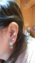 Pendientes de Clip de hoja de oro para mujer, sin Piercing, Puck Rock, Vintage, cristal, estrella, joya para oreja, regalos de joyería para niña