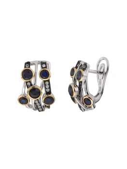 

Silver earrings Ethnica with natural sapphire