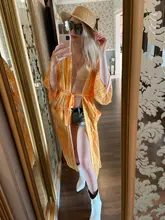 Bikini Cover-Ups Kimono Swim-Suit Beach-Wear Tunic Women Boho Carfigan Sexy Long Plus-Size