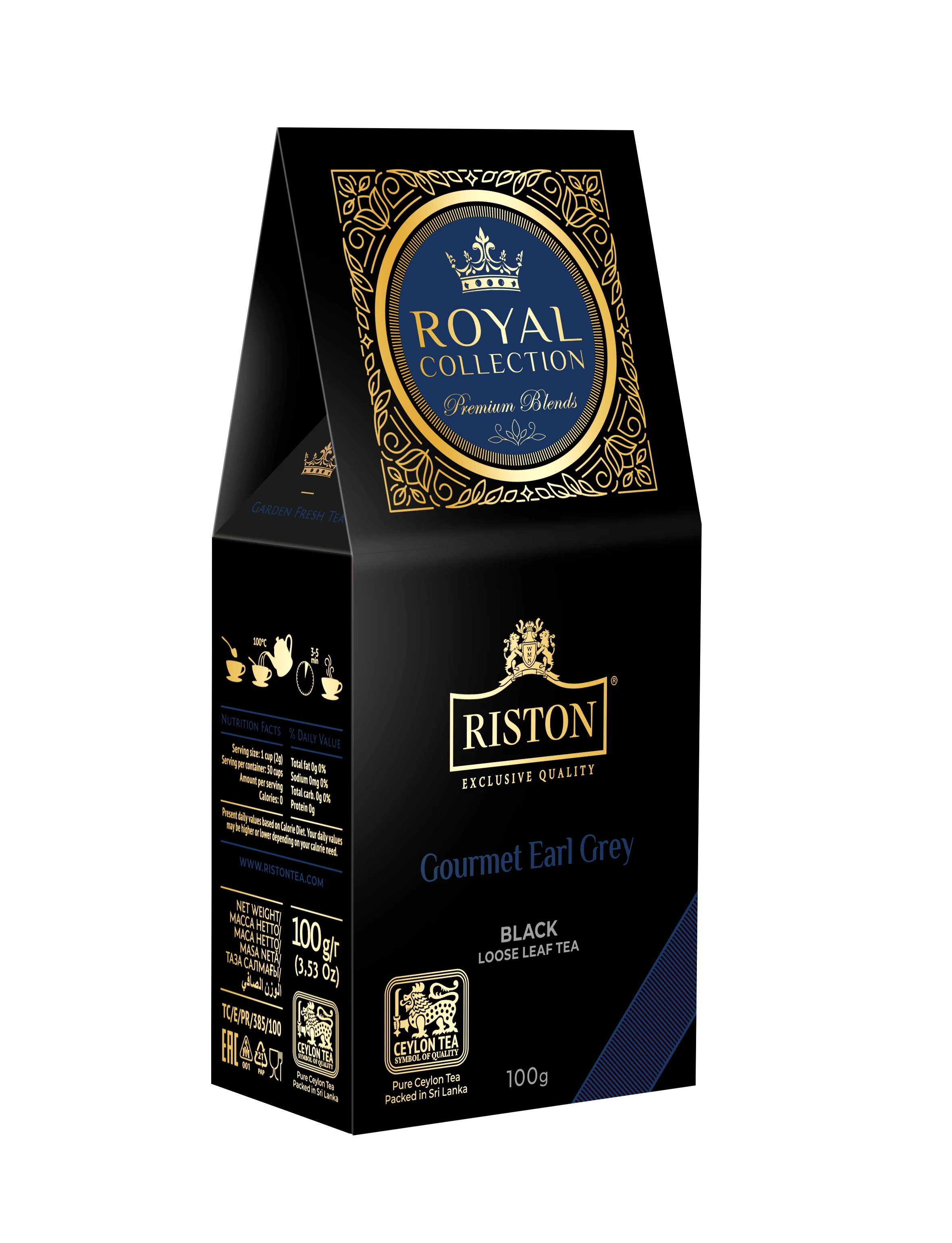 Riston Чай черный Royal Collection Gourmet Earl Grey среднелистовой 100г