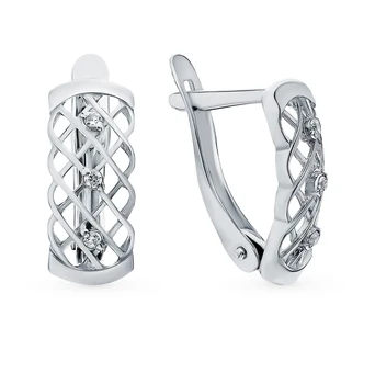 

Silver earrings with cubic zirconia sunlight sample 925 test