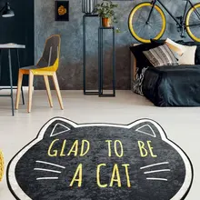 Коврики для гостиной-ковры для гостиной-Декор для комнаты-серый ковер-Декор для гостиной | Диаметр кошачьего лица 100 см Djt