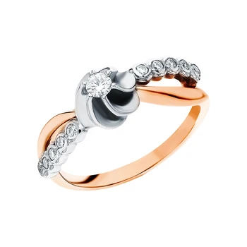 

Gold ring with diamonds sunlight sample 585