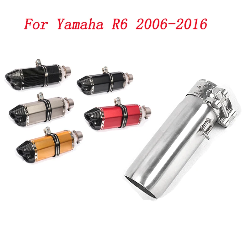 Fuga Moto Scarico Mid Connect Pipe E 51Mm Silenziatore Sistema Di Scarico In Acciaio Inox Per Yamaha R6 2006-2016