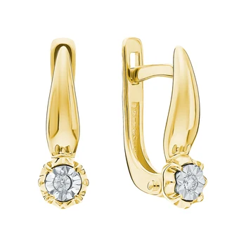 

Gold earrings with diamonds sunlight sample 585