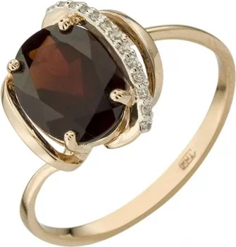 

Aloris ring with garnet and cubic zirconia in red gold