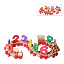 Деревянный паровозик с цифрами, в пакете