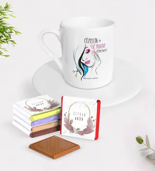 

Personalized Beauty and Hair Care Öğretmeni Turkish coffee Cup and Chocolate Gift Set