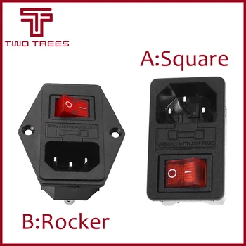 

3D printer accessories Rocker switch power connector plug power socket switch Voltage current 6A 220 v / 110 v