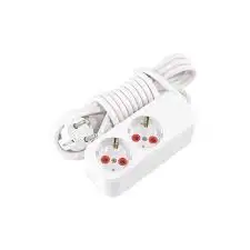 

PnpnElectric Ayka White 2 Gang Grounded Group Plug Socket 5mt Cable 1P + N + GND 16A Plastic IP44 portable Usage