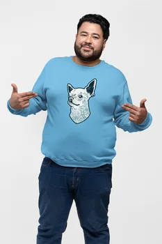 

Angemiel Wear Tattooed Yorkie Blue Men Sweatshirts