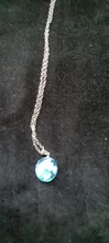 Collar con colgante de Luna y Bola de resina transparente para mujer, collar con cadena de nubes azules y blancas, regalos de joyería para niña