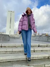 Womens Puffer Jacket Parkas Hooded-Coat Outwear Harajuku Korean-Fashion Winter