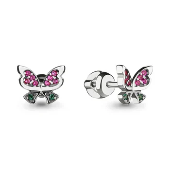 

Aquamarine poussets with nanoemeralds, 925 silver