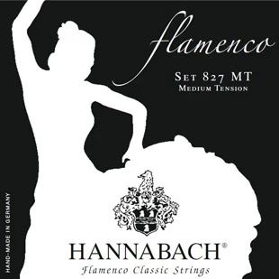 

827mt black flamenco string kit for classical guitar yellow nylon/silver plated hannabach