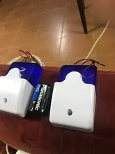 Minisirena estroboscópica de seguridad para el hogar, alarma de sonido con luz roja y azul, con cable y enchufe europeo, 12V, 24V, 220V, 110DB