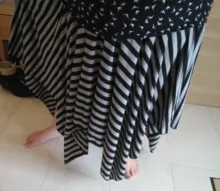 Skirts Maxi Asymmetrical Bohemian Striped Faldas Spring-Robe Sundress Elastic-Waist Plus-Size