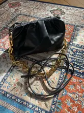 Bolso de mano de día para mujer, cadena dorada gruesa, pinza para masa, bolso de hombro, bolsa de hombro, Baguette plisado, 2021