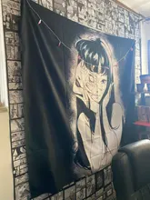 Junji Ito-tapiz de pared para Picnic, cortina colgante de Tomie japonés, Kago Manga, Horror, Tomie Harajuku, manta de poliéster