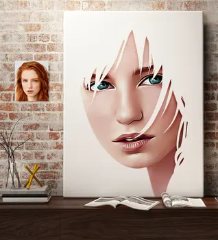 

Personalized Women 'S Artistic Illustration Portrait Design Canvas Table 50x70cm-8