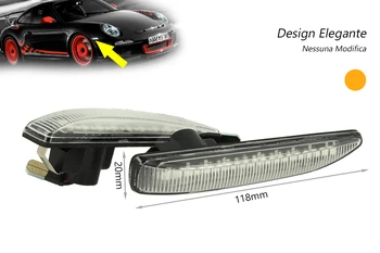 

CARALL LN3239 dynamic transparent lens Kit arrow Side Led Side Marker for BMW 7 Series E65 E66 E67 2001-2008 OEM 631371647
