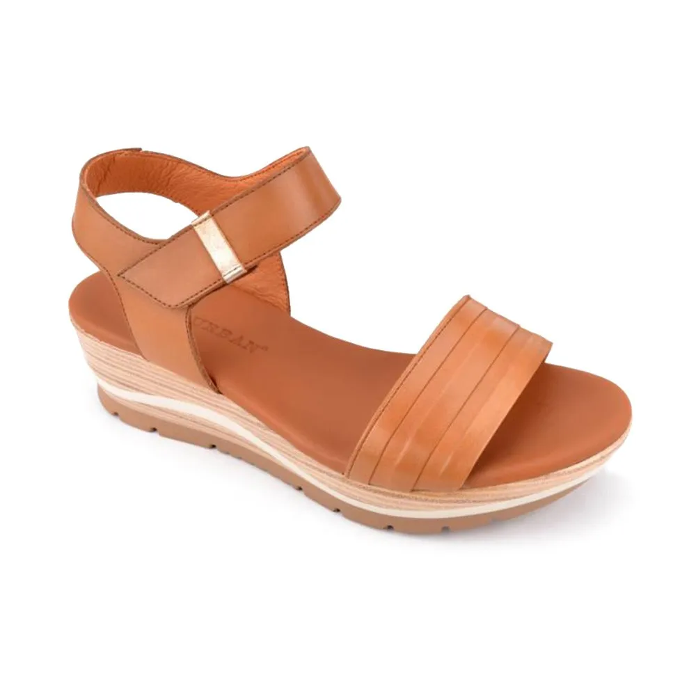 Sandal tipping bucket Velcro Roasted Paula Urban for Women de Piel