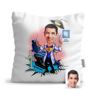 

Personalized Dentist Cartoon Satin Pillow-1
