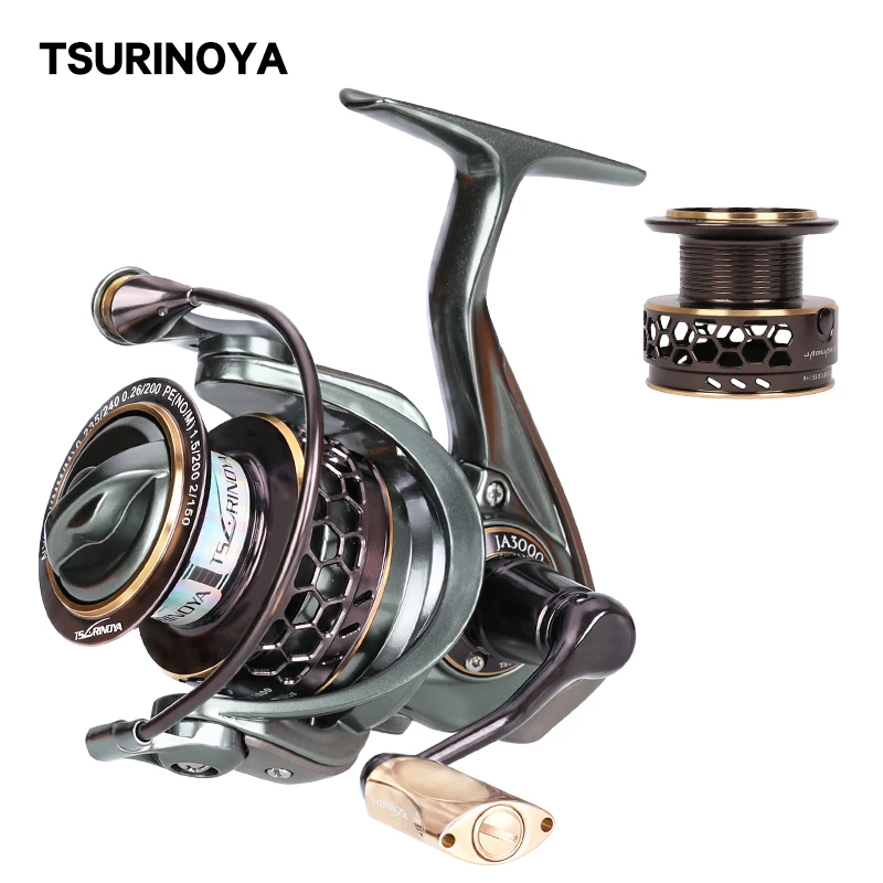 TSURINOYA Spinning Fishing Reel JAGUAR 3000 9+1BB Double Spools Anit-corrosion High Speed Fishing Wheel Extra Spare Spools