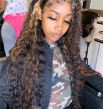 ALICE-pelucas de cabello humano rizado con malla frontal, cabello con cierre superior de cuero cabelludo de 150% de densidad, no Remy