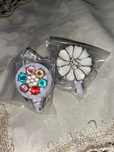 Cristal hermoso flor insignia retráctil carrete enfermera estudiante Exposición de tarjeta de identificación de cocodrilo Clip distintivo de papelería