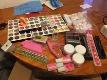 COSCELIA Pro uñas polvo acrílico brillo Set de manicura Gel UV de manicura herramientas de uñas de acrílico Kit de cepillo de Tip de uñas decoración herramientas