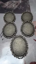 Nueva moda 5 uds 30x40mm tamaño Interior antiguo bronce dorado plata colores negros broche perforado estilo Base colgante