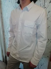 Camisa de manga larga para hombre, Camisa de algodón puro estilo Retro abotonada GA-Z102