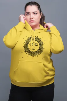 

Angemiel Wear Moon Tattoo Sun Yellow Women 'S Hooded Sweatshirt
