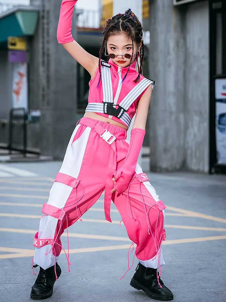 ZZL K-pop Stage Outfit for Girl Urban Dance Children Clothes Pcs