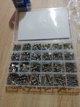 Ninejin-Juego de tornillos de cabeza hexagonal, 880 uds, M2, M3, M4, M5, acero inoxidable, hexagonal, cabezal redondo plano, surtido de Kit de tornillos