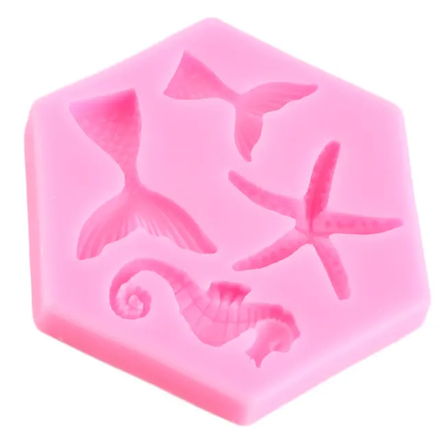 3D Sellő Farok Tengeri Csillag Szilikon Penész Fondant Csokoládé Torta Formák Díszítő Szerszám Diy Kézzel Készített Agyag Szappan - Image 4