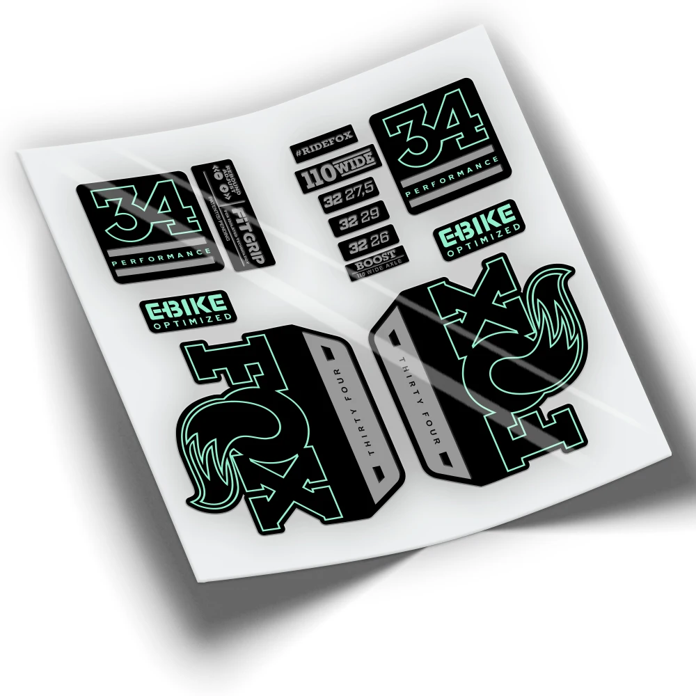 Adesivi Fox 34 Performance Series Wp257 Adesivi Bici, Adesivi Bici Mtb Btt Mountain Bike Adesivi Ciclismo Accessori Bici