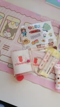 MINKYS-Mini cuaderno Kawaii de bolsillo, diario de hojas sueltas, libro de Agenda, regalo de cumpleaños, conjunto de papelería escolar coreana, 3 anillos