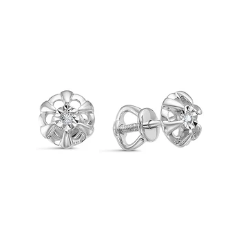 

Gold pusety silver 585 with stones: Diamond, womens stud earrings, fashion jewelry, female, natural stones.