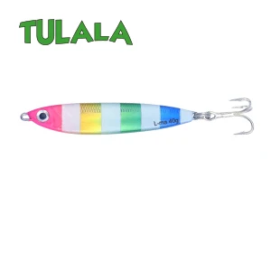 Tulala литой металл 40 г джиговая блесна, шкура, литье свинца, рыбы, SeaBass, рыбалка на щуку Приманка снасти, вобберы, жесткие приманки - Цвет: Zebra Rainbow