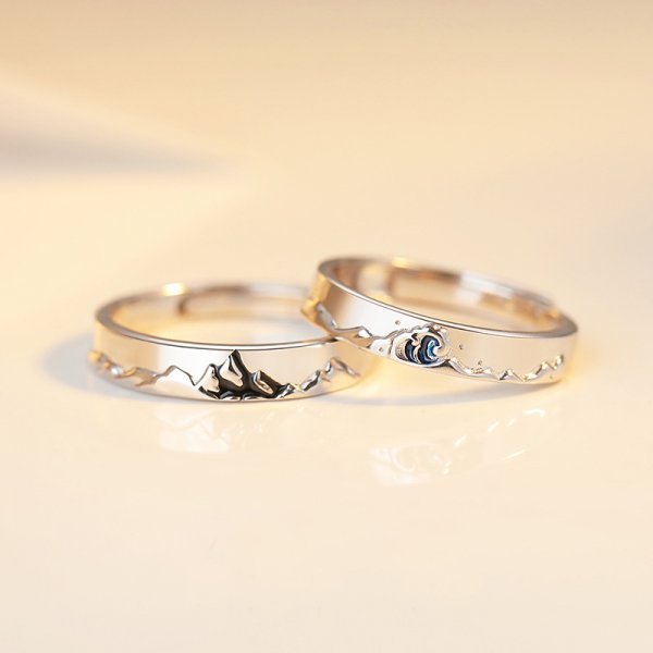 Pcs Sun Moon Lover Couple Rings Simple Opening Ring For Couple Men Women Wedding Engagement Promise Valentine's Day Jewelry