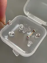La Monada ronda incrustaciones minimalista pendientes tipo botón de plata fina de plata 925 de joyería de mujer pendientes de plata 925