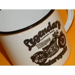 

Motorcycle HARLEY MUG VINTAGE metal coffee MUG large size and unique design
