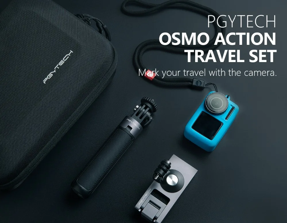 PGYTECH OSMO Набор для путешествий, чехол для переноски, держатель ремешка, силиконовый чехол, удлинитель, штатив для DJI OSMO, аксессуары для действий