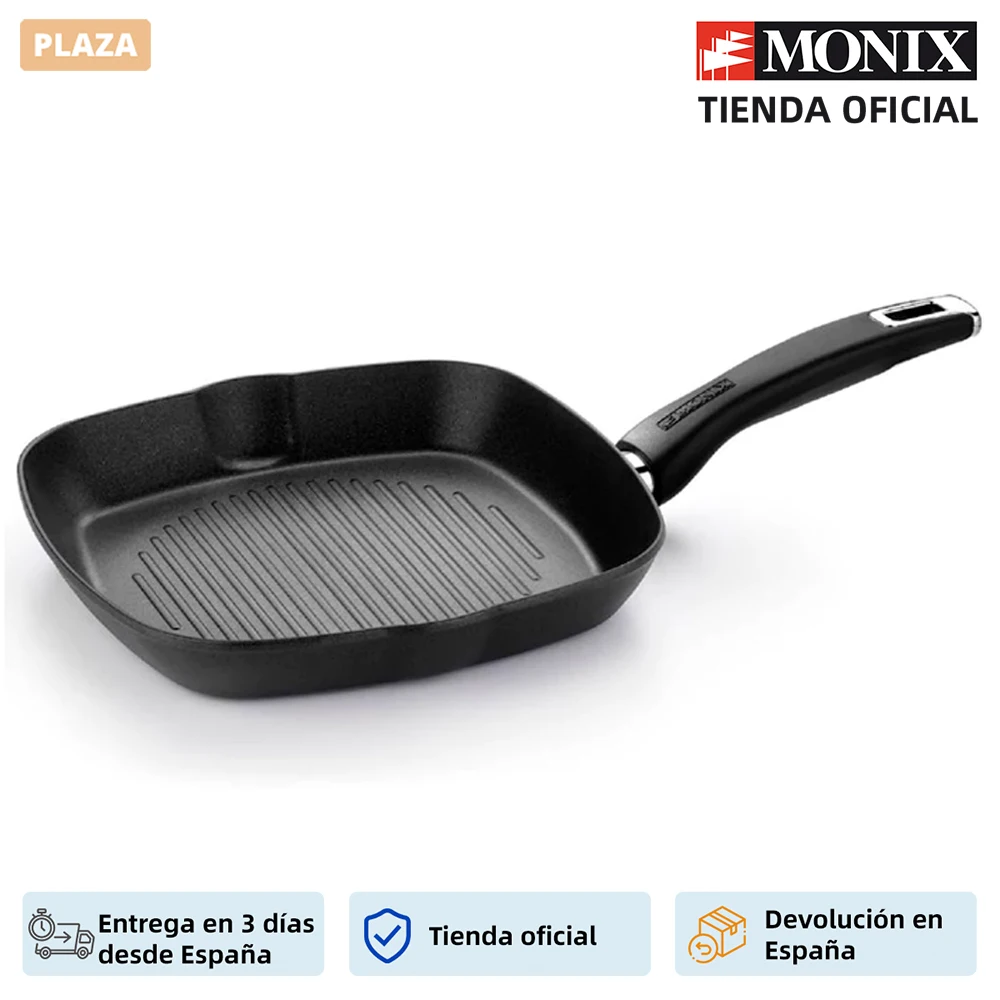 Monix Unica - Sarten кованый алюминиевый гриль с полосками PFOA 28 см. Для газовой и