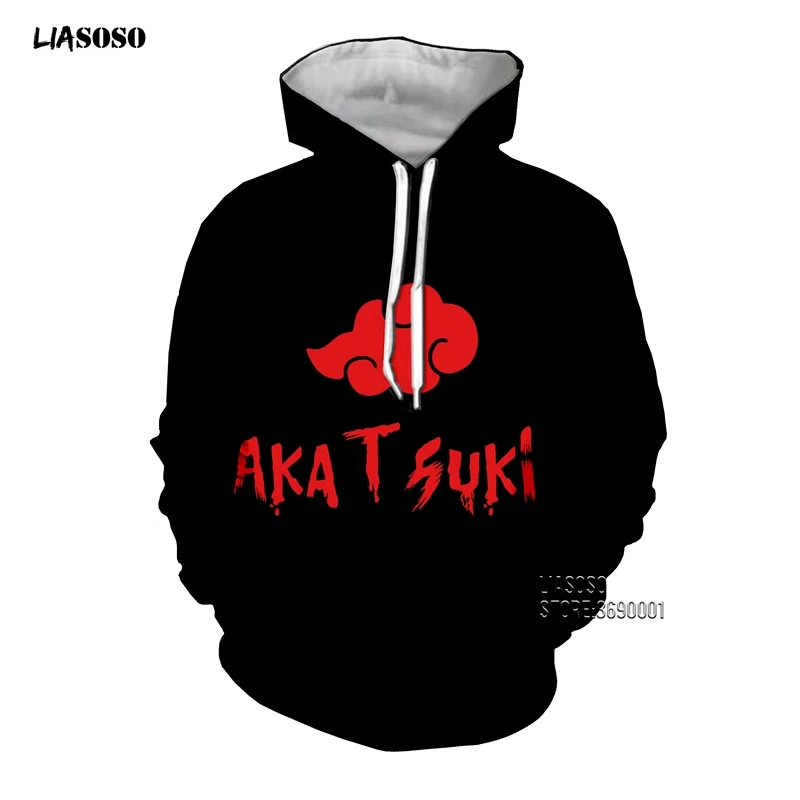 3 LIASOSO, 3D принт, унисекс, аниме, Наруто, Akatsuki, Учиха Итачи, боль, Какузу, Саске, повседневные толстовки с капюшоном, толстовка, топы, X2647 - Цвет: 3