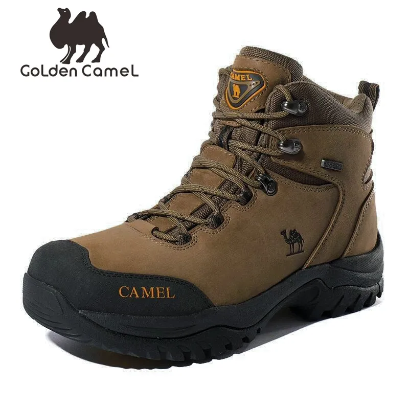 CAMEL CROWN Mens Hiking Boots Full Grain Leather Non-Slip Mid Outdoor Backpacking Trekking Trails Boots